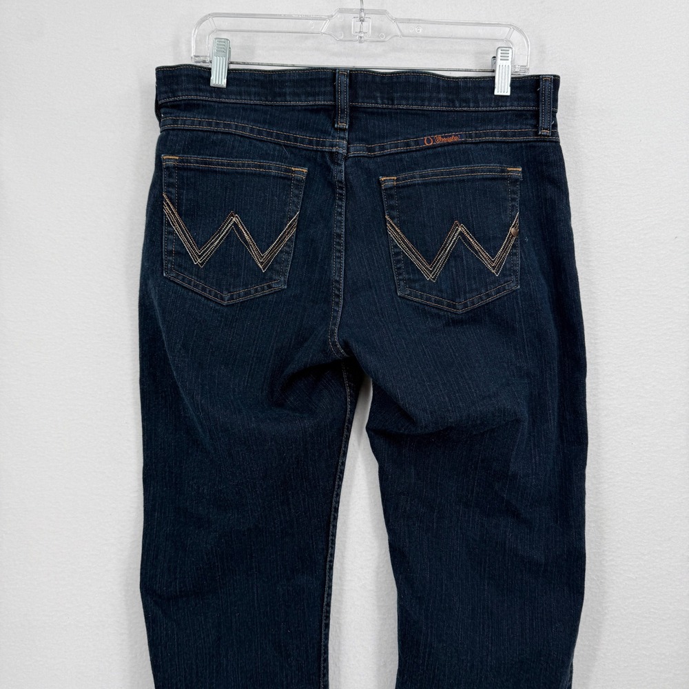 Wrangler Q-Baby Jeans Womens 9/10 x 34 Dark Wash Bootcut Ultimate Riding WRQ20DD - Picture 3 of 10